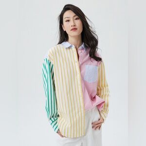 Gap colour blocked striped blouse